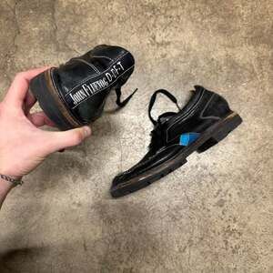 John Fluevog Leather Ankle Boots Black Retro Lace Up Size 10.5